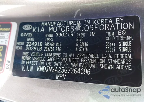 2016 Kia Soul from USA, damaged, VIN KNDJN2A25G7264396